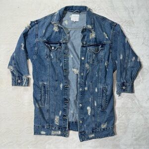 Zara‎ Distressed Jean Jacket